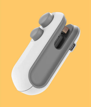 Portable Mini Sealing Machine 2 in 1 USB Rechargeable Magnetic Bag Sealer Heat Seal with Cutter