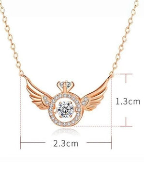 Rose Gold Angel Wings Pendant Chain