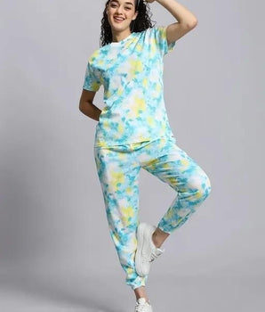 Women's Casual Tie Dye Print Night Suit