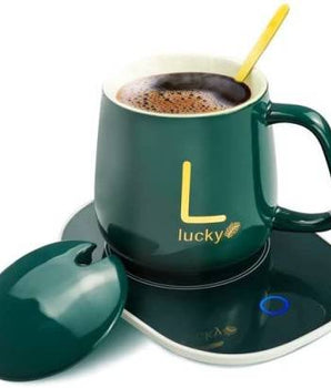 Electric Cup Warmer Set With Spoon