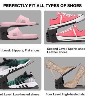 Shoe Organizer - The Adjustable Shoe Rack Space Saver